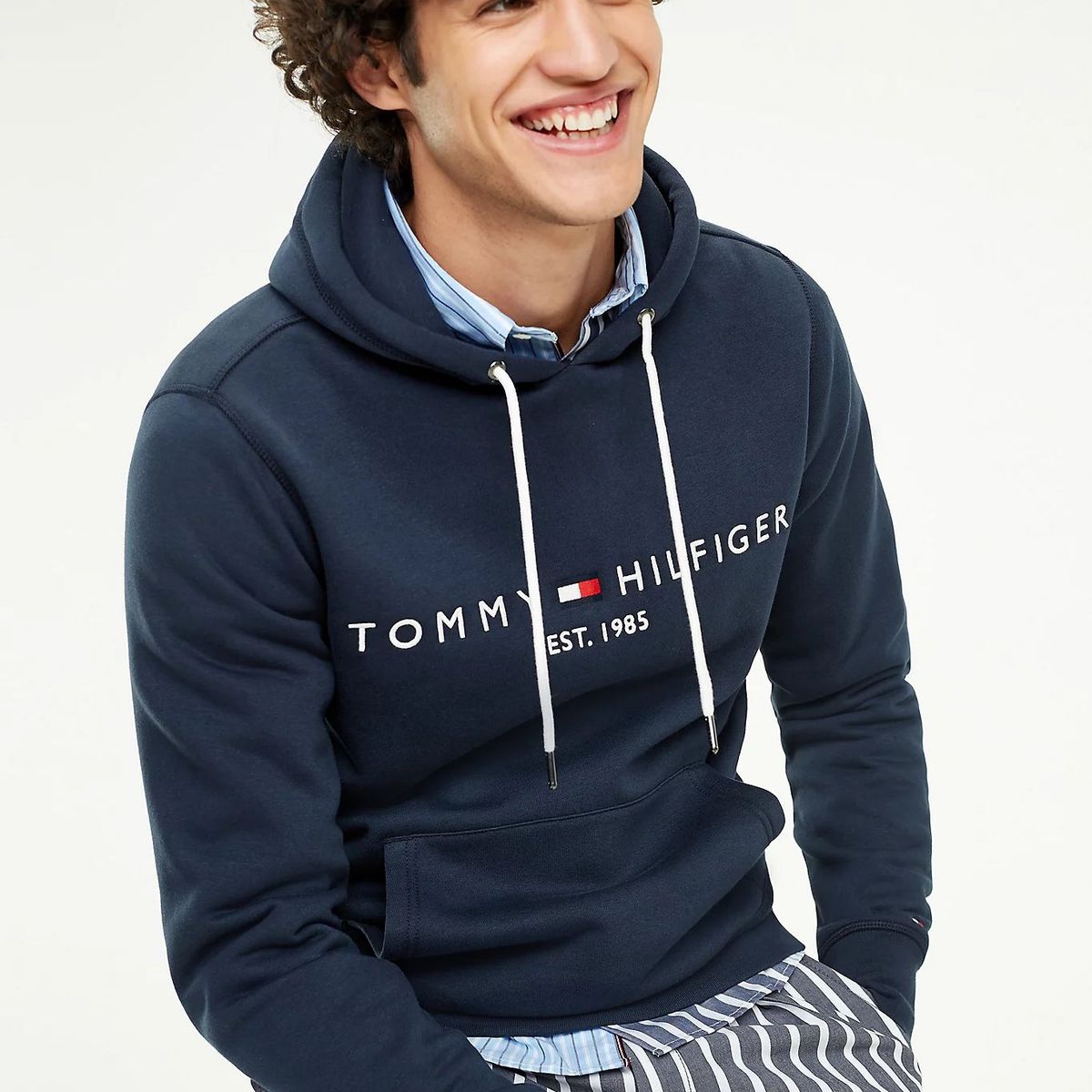 TOMMY HILFIGER - Polerón Hoodie Core Logo Azul Tommy Hilfiger