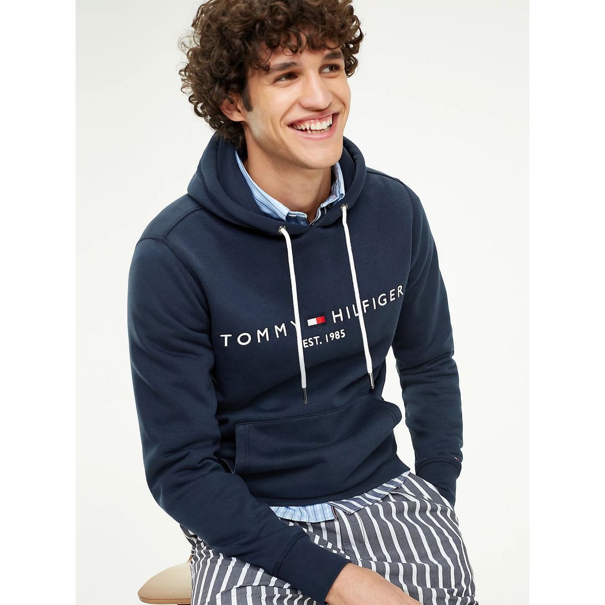 TOMMY HILFIGER - Polerón Hoodie Core Logo Azul Tommy Hilfiger