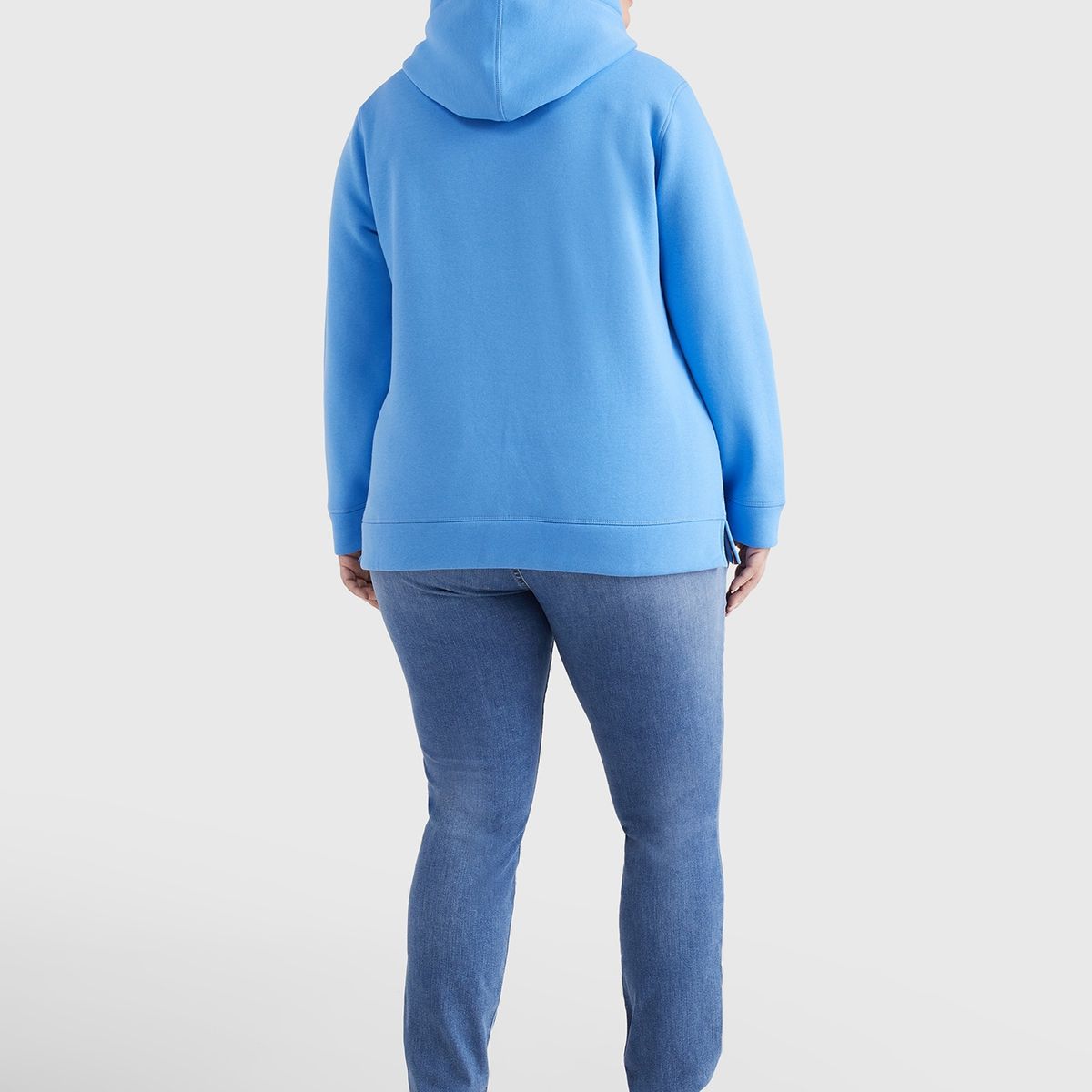 TOMMY HILFIGER - Polerón Hoodie Essential Curve Celeste Tommy Hilfiger