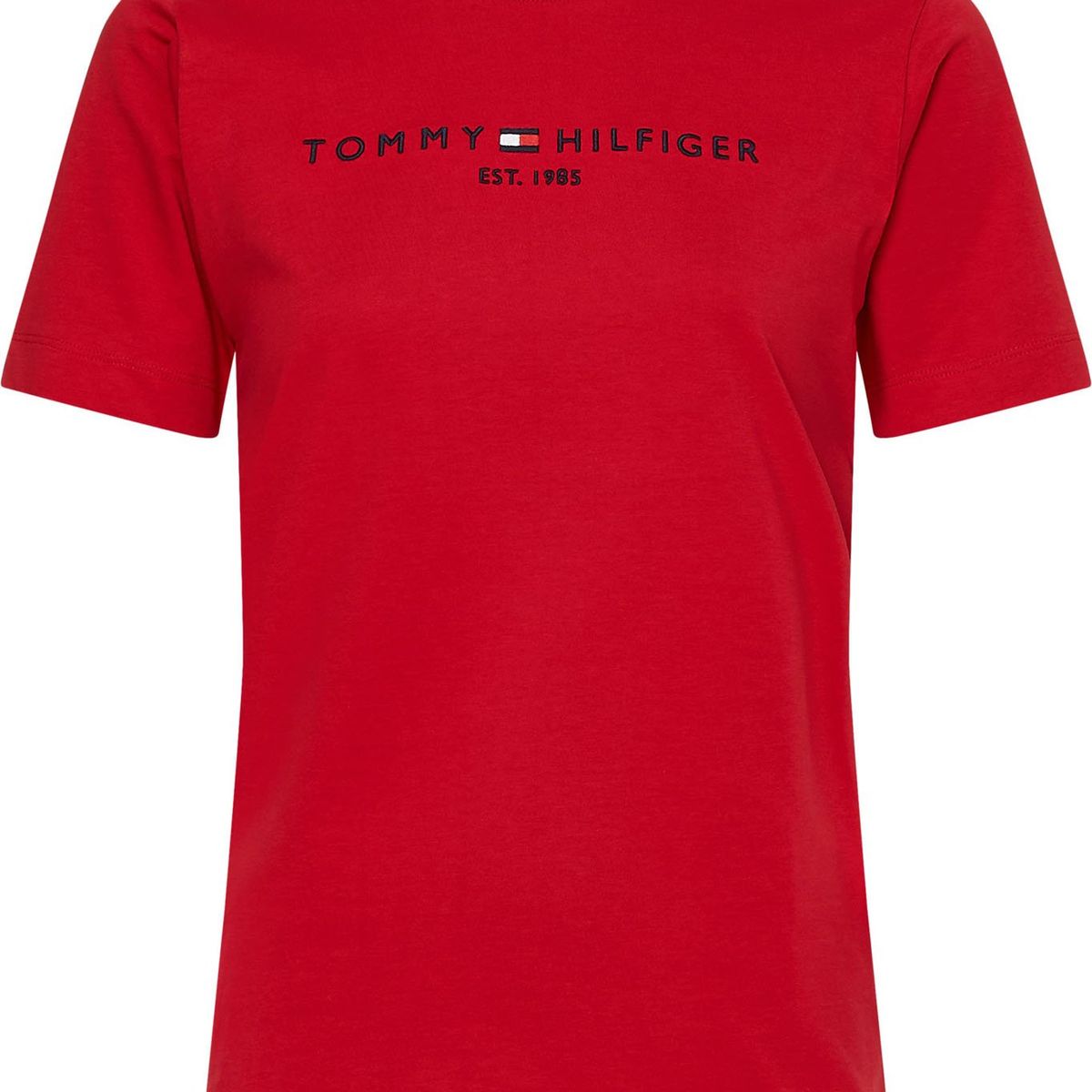 TOMMY HILFIGER - Polera Essential C-Neck Rojo Tommy Hilfiger
