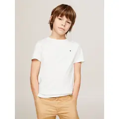 TOMMY HILFIGER - Polera De Niños Essential C-Neck Blanco