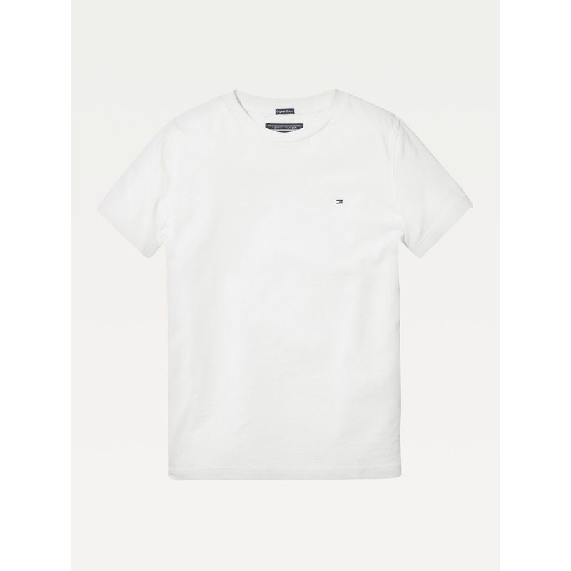 TOMMY HILFIGER - Polera De Niños Essential C-Neck Blanco Tommy Hilfiger