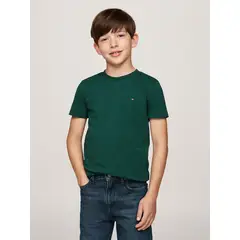 TOMMY HILFIGER - Polera De Niño Essential Cotton Verde