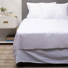 ARTHOME - Sabana Blanca + Cubrecolchón Turquesa + Faldón King