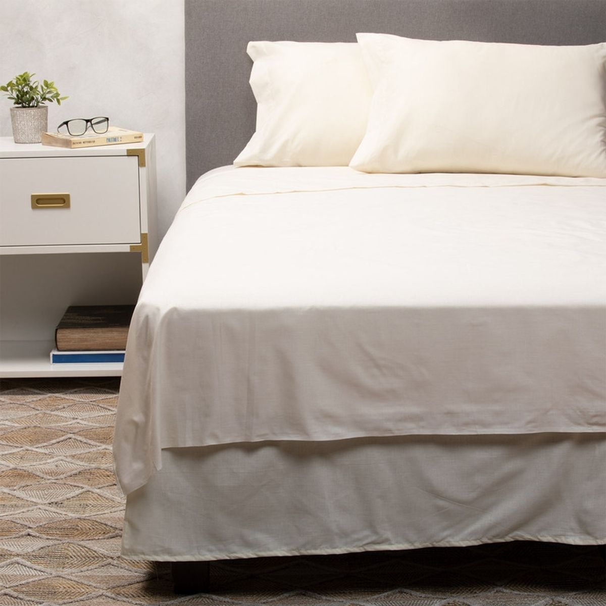 ARTHOME - Sabana - Cubrecolchón - Faldón Beige King