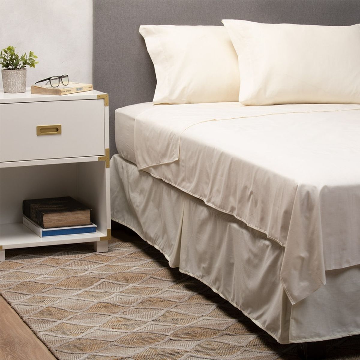 ARTHOME - Sabana - Cubrecolchón - Faldón Beige King