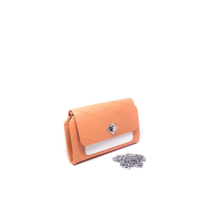 MAILEA - Porta celular acolchada de ecocuero para mujer naranjo