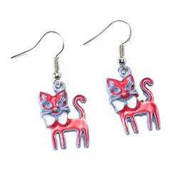 DDETALLES - Aros de Mujer Niña Colgantes Pendientes de Gatos