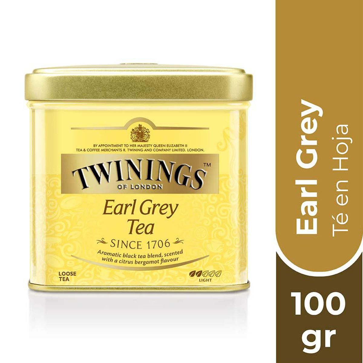 TWININGS - Twinings Té Earl Grey en Hoja (Et. Amarilla)  Caja 100gr