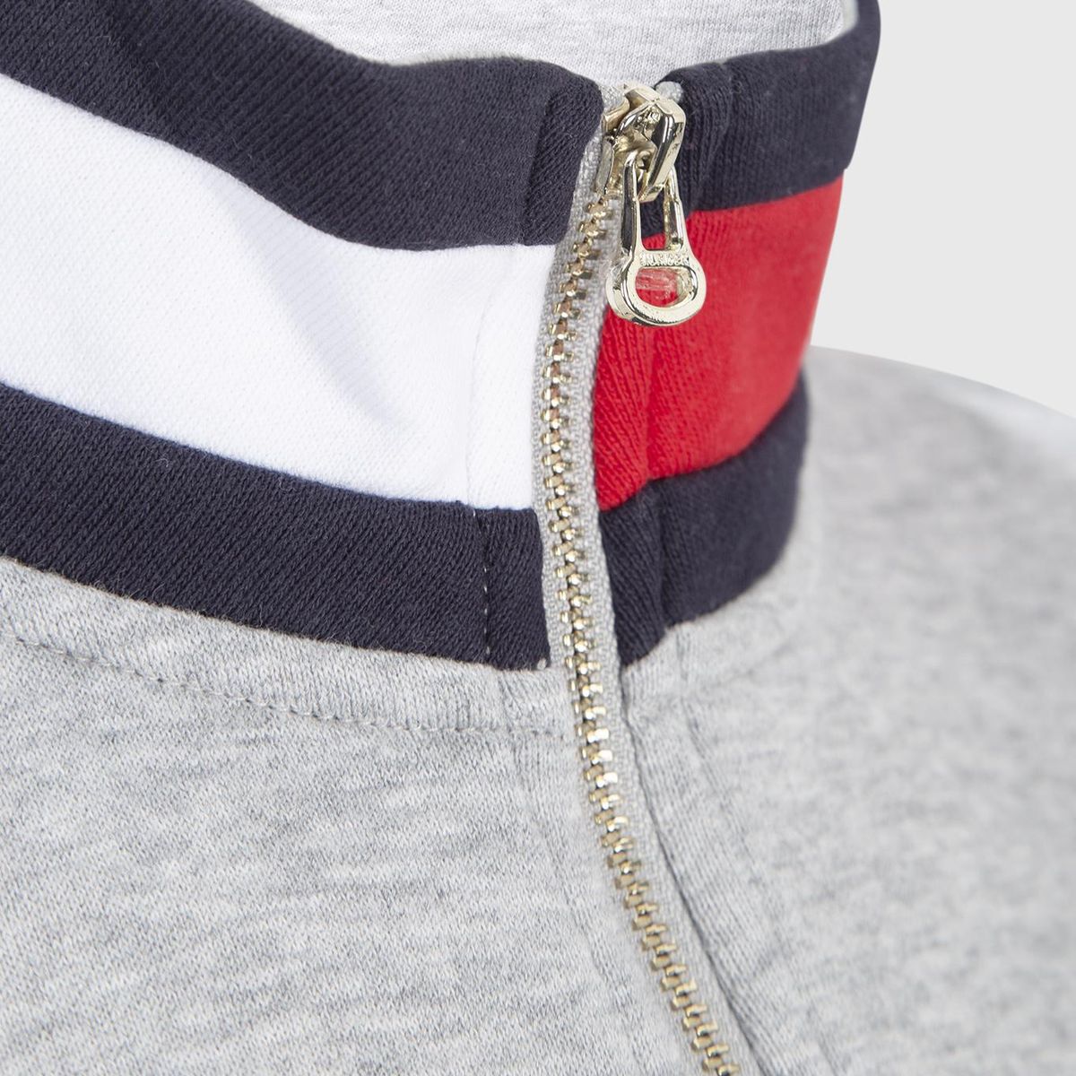 TOMMY HILFIGER - Polerón Cuello Alto Con Cierre Gris Tommy Hilfiger