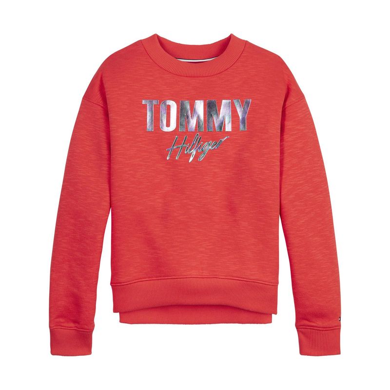 TOMMY HILFIGER - Polerón Logo Script Rojo Tommy Hilfiger