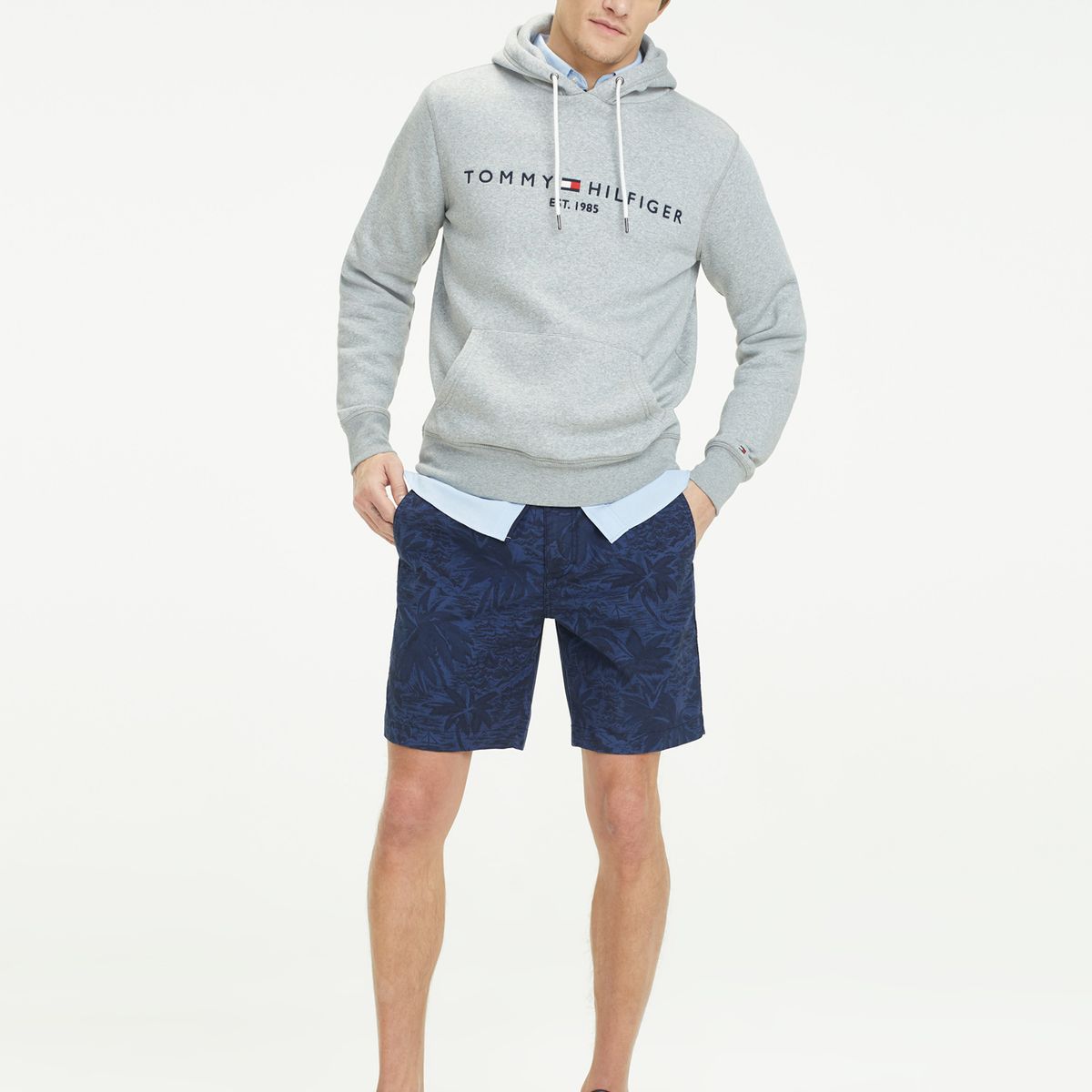 TOMMY HILFIGER - Polerón Hoodie Core Logo Gris Tommy Hilfiger