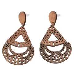 DDETALLES - Aros de Mujer Pendientes de Madera Natural Gota Colgantes
