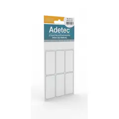 ADETEC - 60 Etiquetas Manual Rectangular Blanca 26 x 54 mm