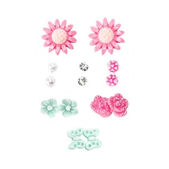DDETALLES - Set de Aros de Mujer Niña Fantasía con Flores y Mariposas