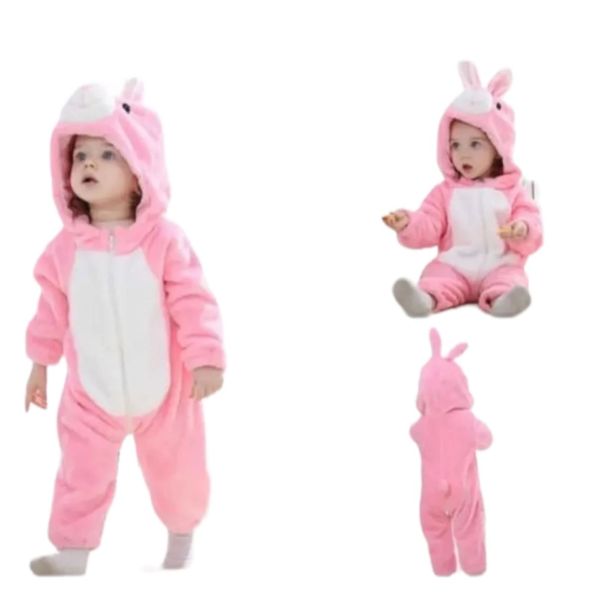 GENERICO - Pijama Enterito Polar Bebés Conejita Rosada