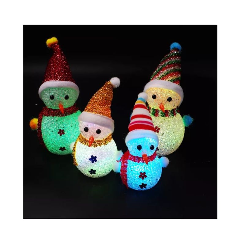 GENERICO - SET 6 ADORNOS NAVIDEÑOS CON LUZ, MONO DE NIEVE 15 CMS