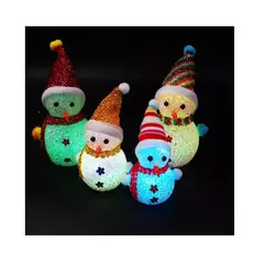 GENERICO - SET 6 ADORNOS NAVIDEÑOS CON LUZ, MONO DE NIEVE 15 CMS