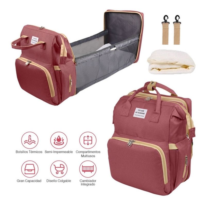 GENERICO - Mochila Mudador Portatil Plegable 3 en 1.