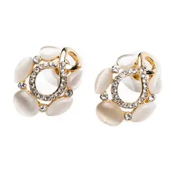 DDETALLES - Aros Mujer Pendientes Colgante Infinito Dorado Brillantes