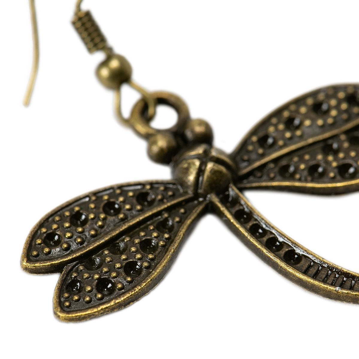 DDETALLES - Aretes Aros Colgantes Mujer Libélulas Bronce