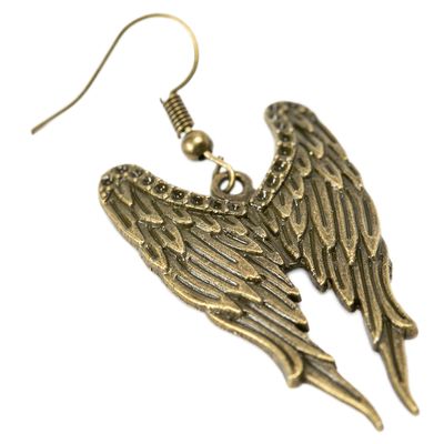 Imagen 2 del producto Aros de Mujer Alas Colgantes Bronce Envejecido