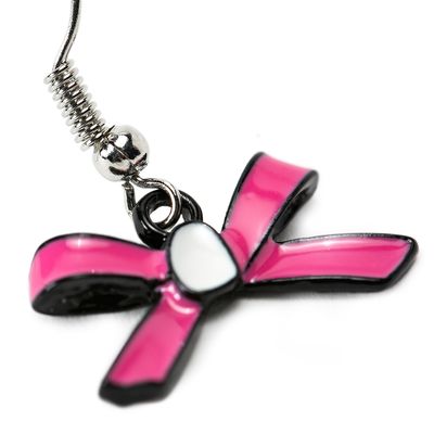 Imagen 2 del producto Aros de Mujer Colgantes Pendientes Lazo color Rosa
