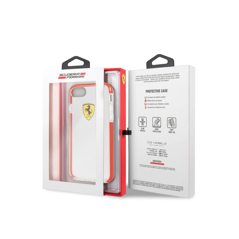 FERRARI - Carcasa Ferrari Compatible con Iphone 8 Transparente FERRARI