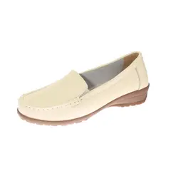 VIA FRANCA - Mocasin Casual Para Mujer Color Beige
