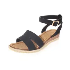 VIA FRANCA - Sandalia Casual Para Mujer Color Negro