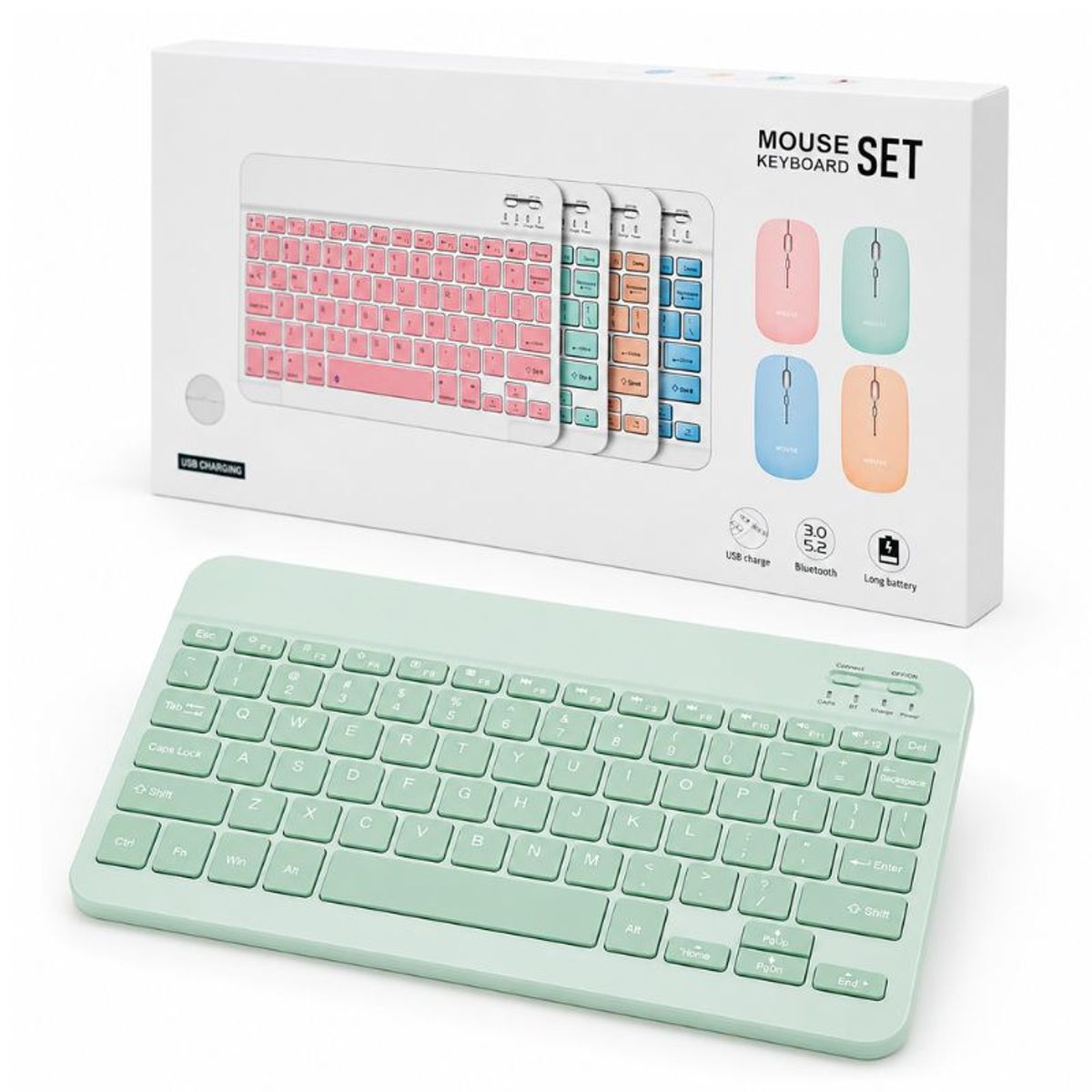 GENERICO - Kit de teclado mouse para iPad o Tablet Android Slim Verde