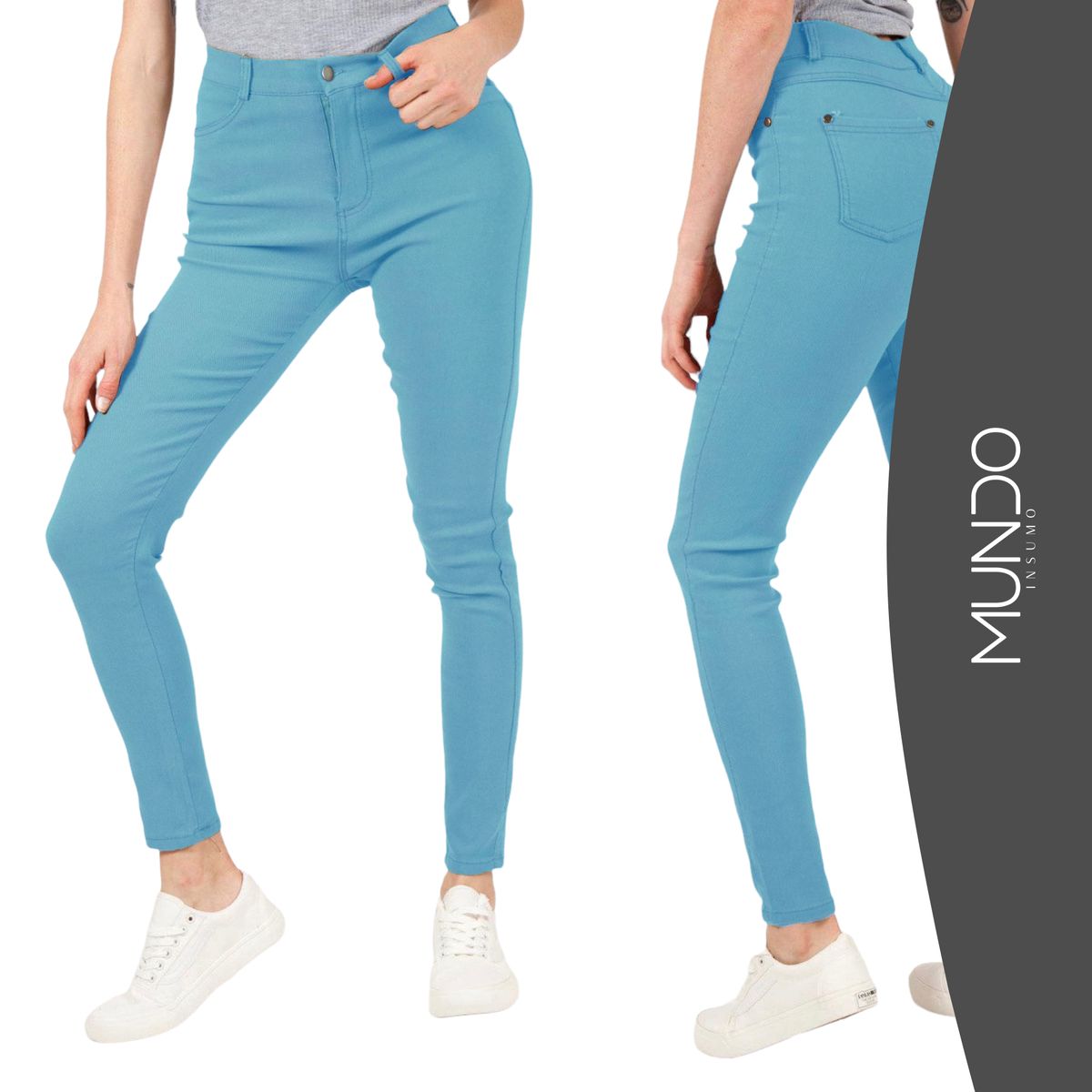 MUNDO INSUMO - Pantalón Leggins Tipo Jeans Elástico De Mujer colores