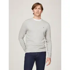 TOMMY HILFIGER - Sweater Básico Signature C-Neck Gris