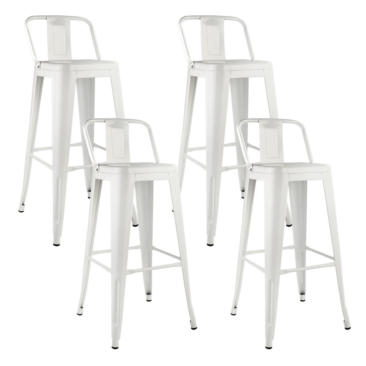 NOVAHUS - PACK DE 4 SILLA ALTA METAL BLANCO