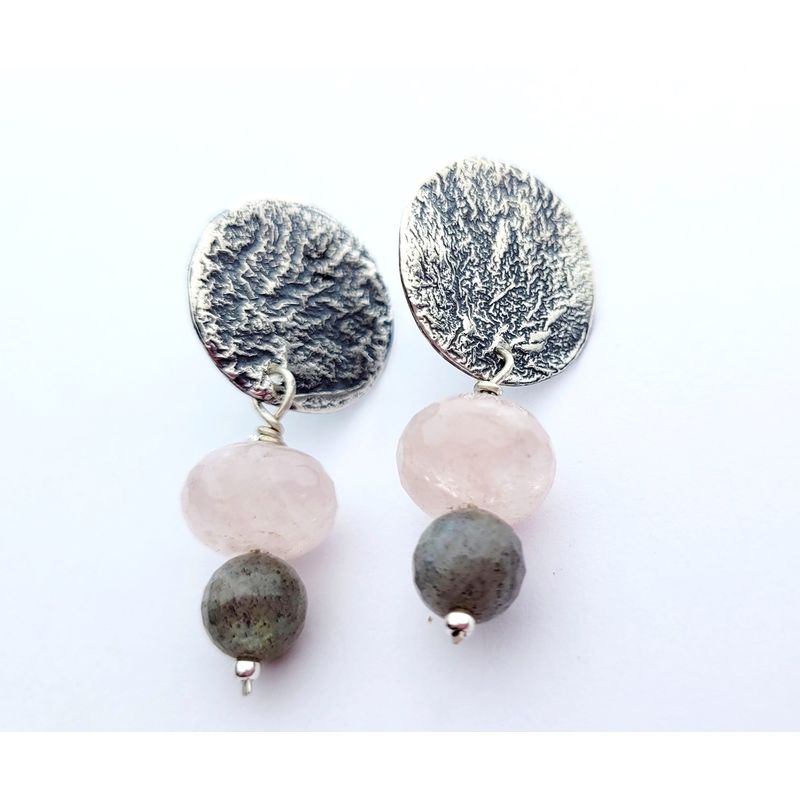 NOT JUST - Aros Pendientes Plata envejecida