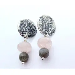 NOT JUST - Aros Pendientes Plata envejecida