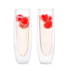 QDIGITAL - Set 2 Vasos Jugo Doble Pared 250ml