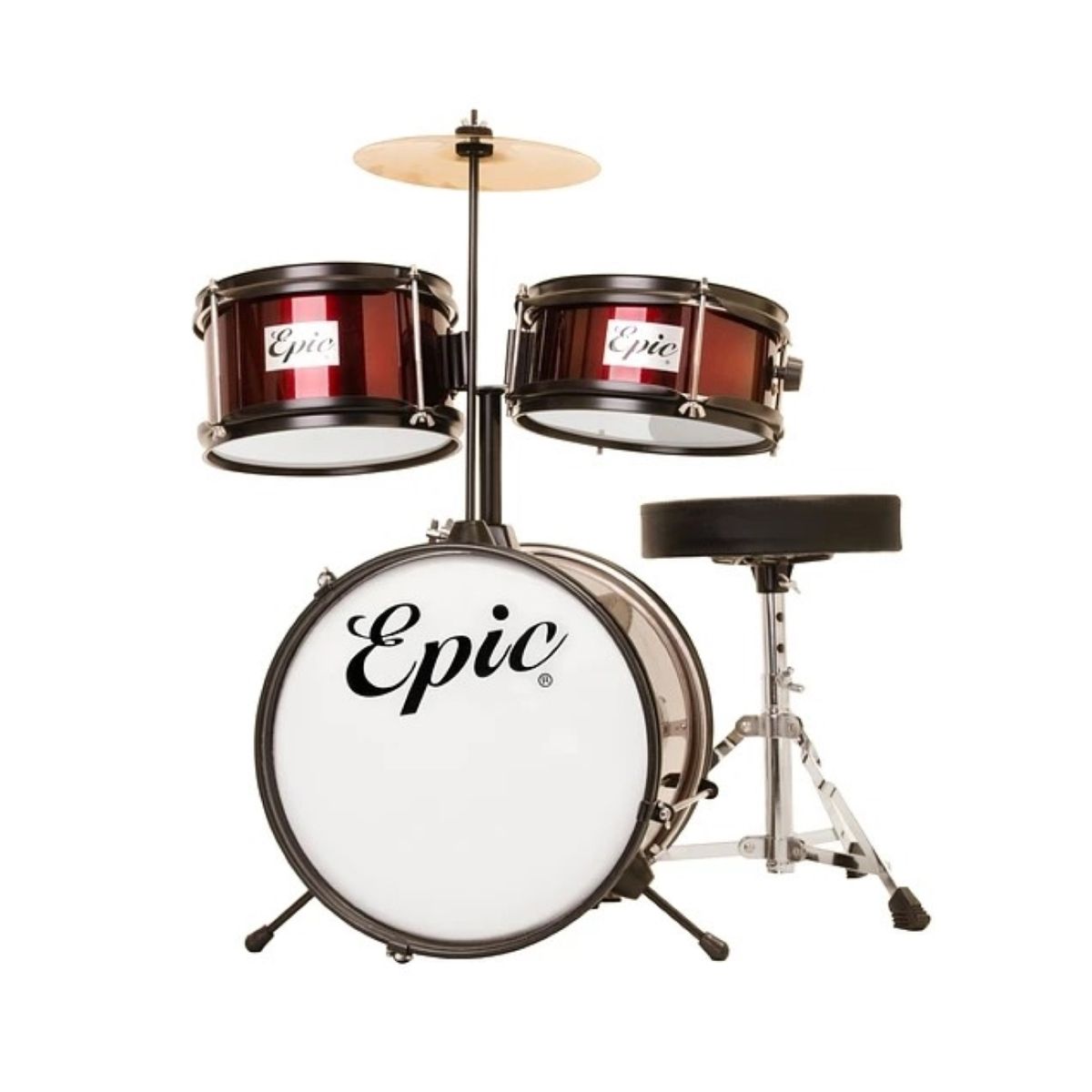 GENERICO - Batería Musical Niño Color Negro Con Sillín