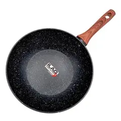 KEEP - Wok Sartén Antiadherente Granito 28 cm - Negro
