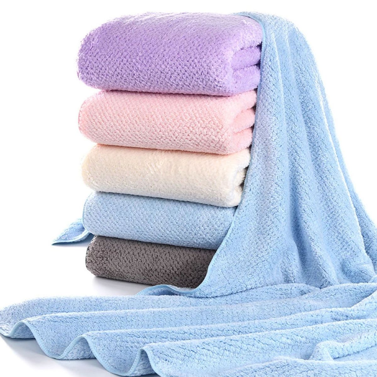 EVERSO - Toalla De Baño Microfibra Alta Calidadsuave Secado Rápido-Gris