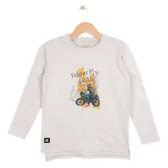 PILLIN - Polera Manga Largaarga Niño Blanco