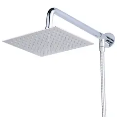 GENERICO - Plato Ducha Cuadrado 20 cm y Brazo Para Flexible 30 cm