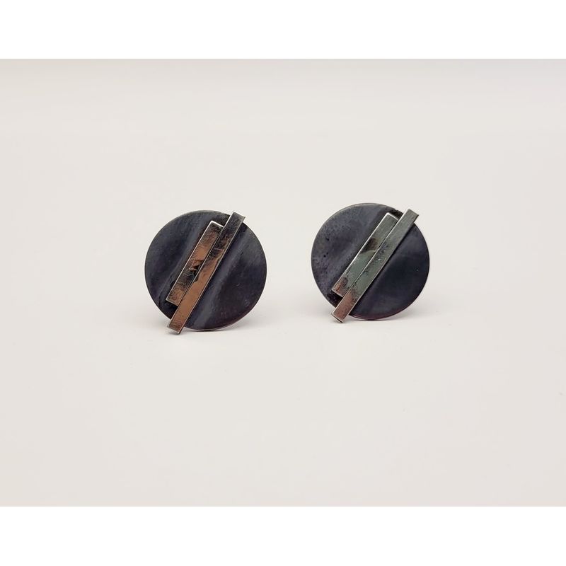 NOT JUST - Aros Pendientes Plata envejecida