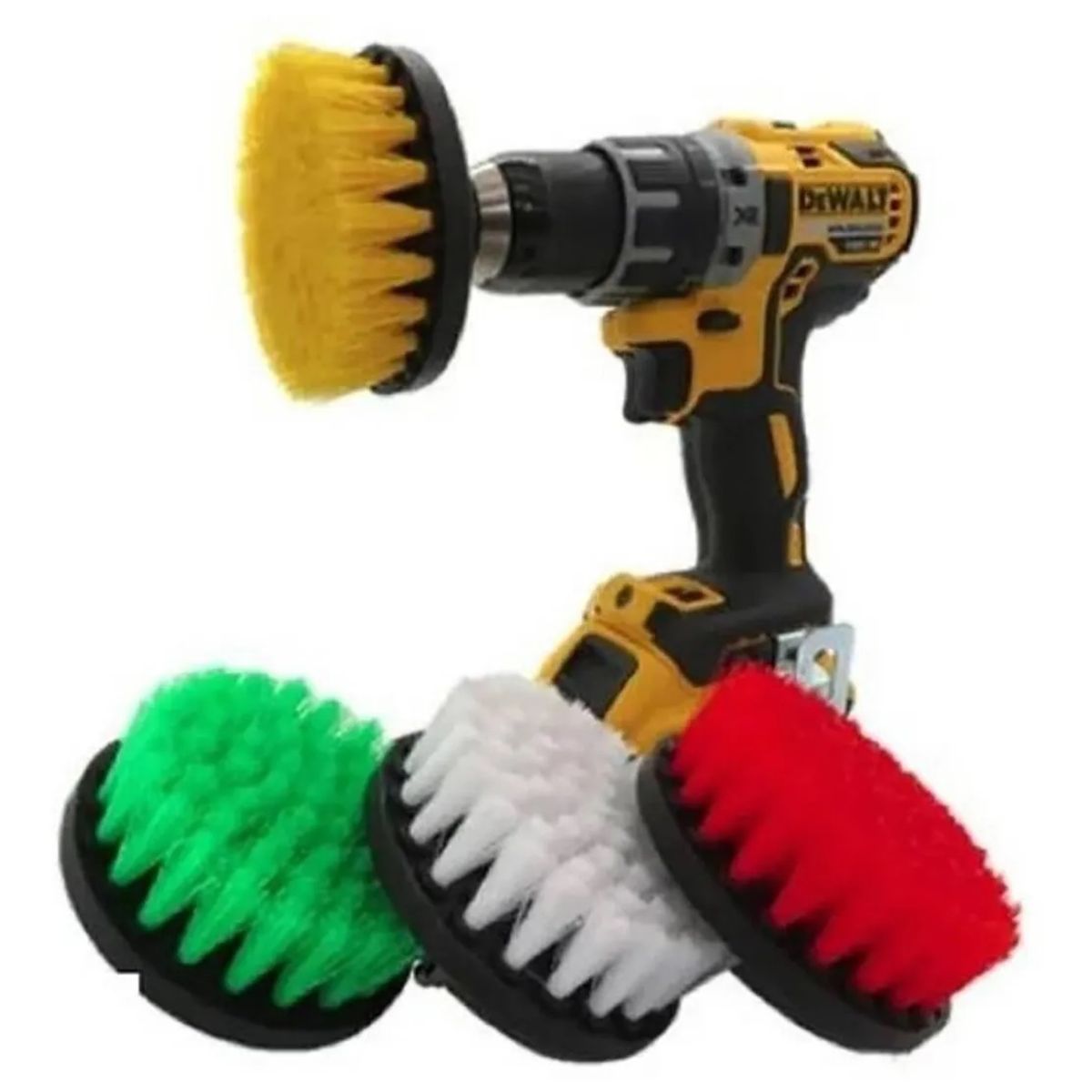 GENERICO - Set 4 Cepillo Taladro Tapiz Limpieza 4 Pulgada