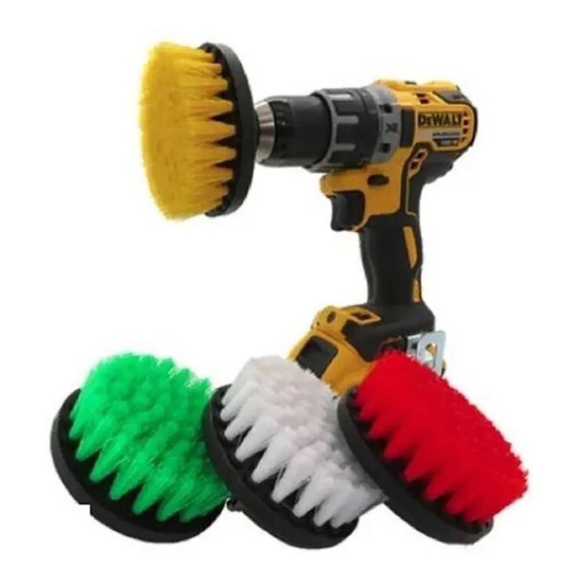 GENERICO - Set 4 Cepillo Taladro Tapiz Limpieza 4 Pulgada