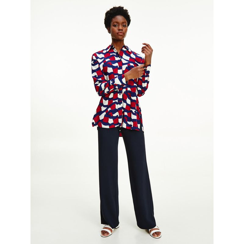 TOMMY HILFIGER - Camisa Paulette Logo Print Rojo Tommy Hilfiger