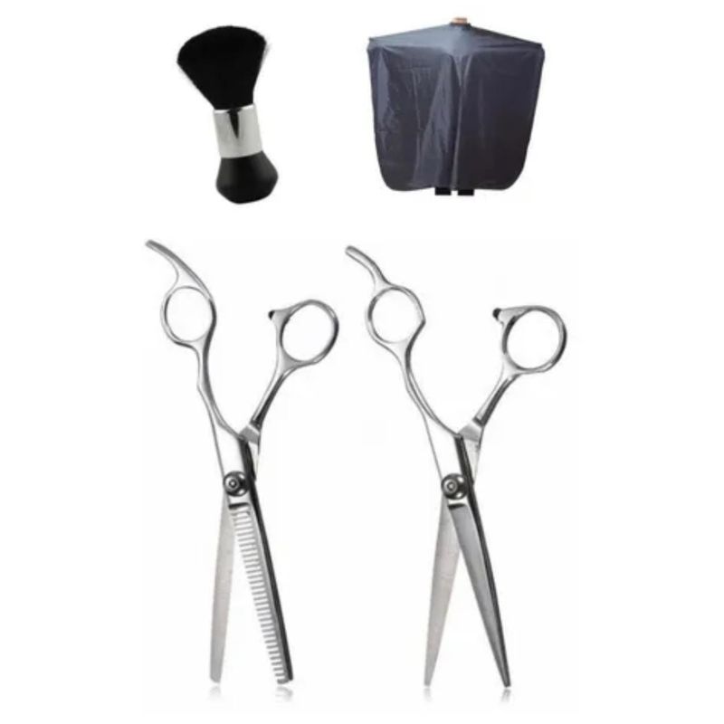 GENERICO - Set Tijeras De Filo Navaja  Esculpidora  Capa  Bota Pelo