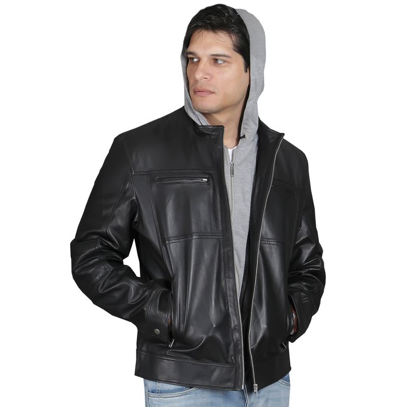 TODOPIEL - Chaqueta de Cuero Hombre Negro Todopiel