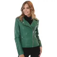 TODOPIEL - Chaqueta de Ecocuero Mujer Verde