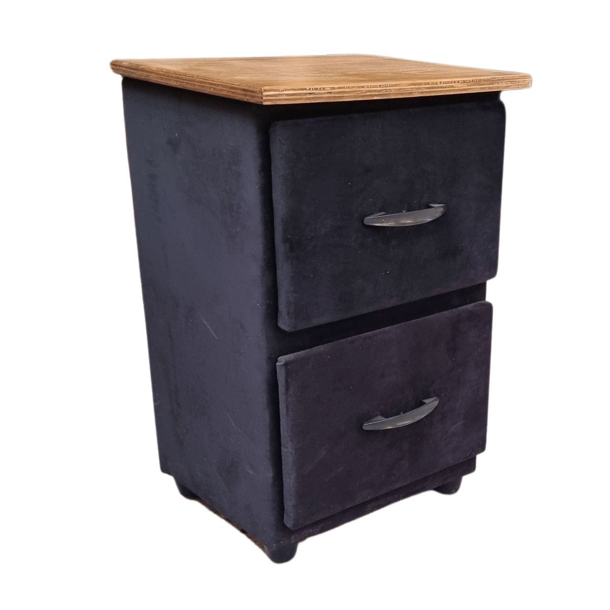 GENERICO - Veladores Doble Cajón Negro Felpa Muebles Rimar